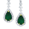 4.11ct.tw. Diamond And Emerald Earrings. Emerald 2.64ct.tw. 18KWY DKE001231